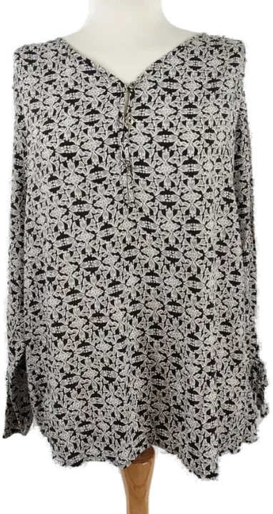 Viskose Damen Bluse schwarz/greige - L  - Bild 1