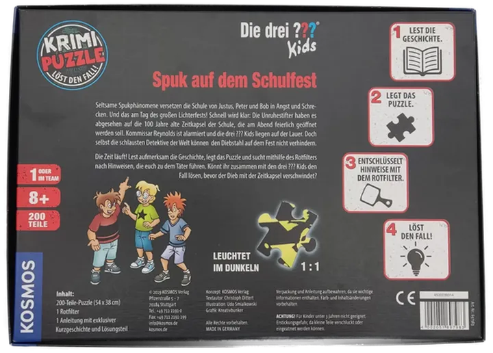 KOSMOS Puzzle Die drei ??? Kids: Spuk auf dem Schulfest ab 8 Jahren - Bild 4