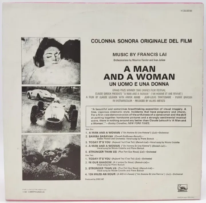 Vinyl LP - Francis Lai - A Man and A Woman, Filmmusik  - Bild 2