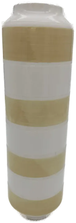 Keramik Vase mit braun-weißen Streifen  - Bild 1