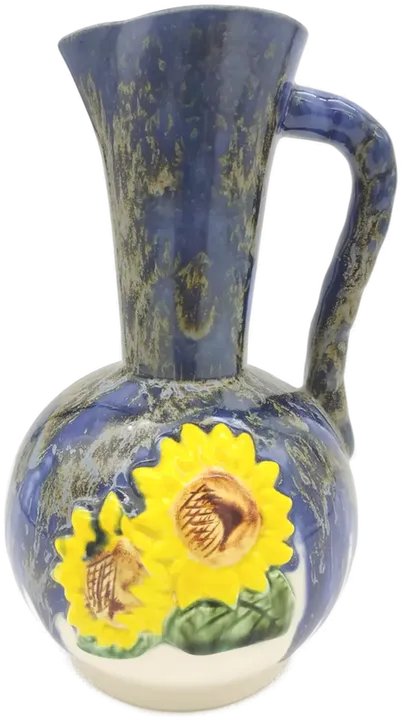 Keramikvase mit Sonnenblumen blau-weiß - Bild 4