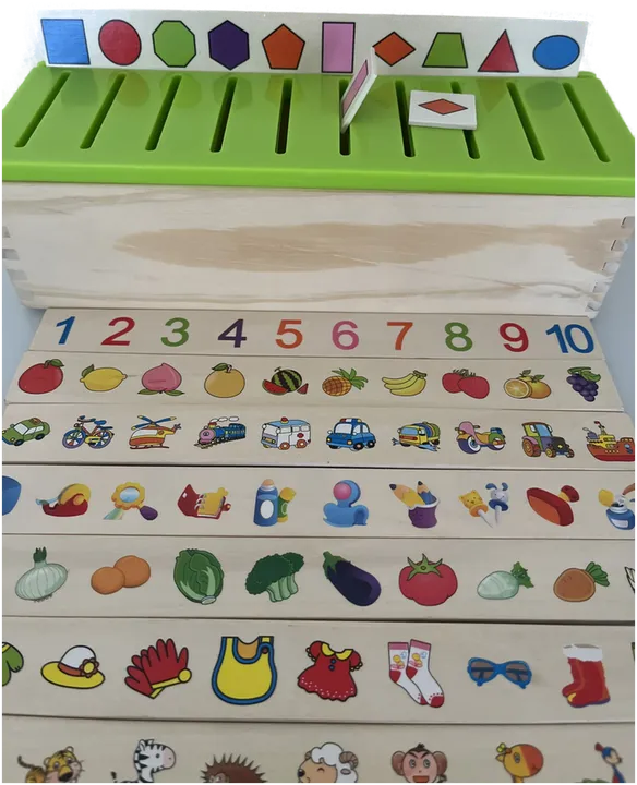 Montessori Knowledge Classification Box Kinder - Holzspielzeug Frühes Lernen Lernspielzeug  - Bild 2