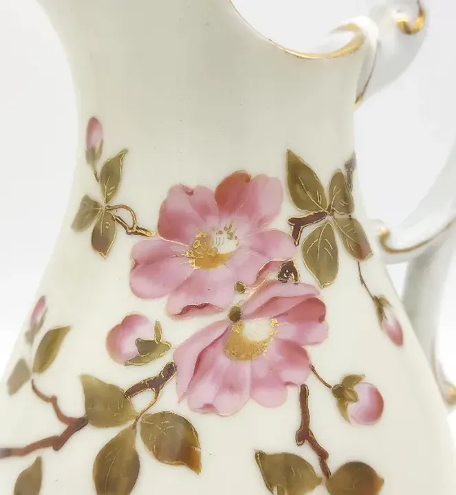Vintage Kanne/ Vase aus Porzelan mit Blumenmusterung  - Bild 4
