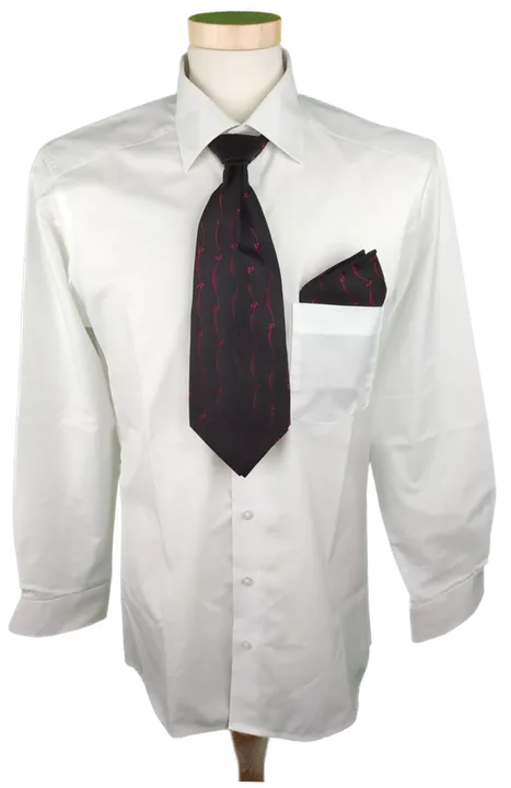 TZIACCO Herren Set Krawatte mit Tuch weinrot/schwarz - Bild 4