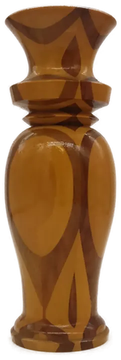 Vase mit Muster aus Holz in braun, Höhe 28cm - Bild 1