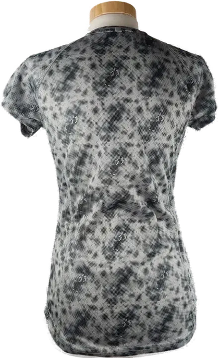 Funktionsshirt 'crivit - sports', kurzarm mit V-Ausschnitt, hellgrau/dunkelgrau gemustert, Größe S 36/38 - Bild 3