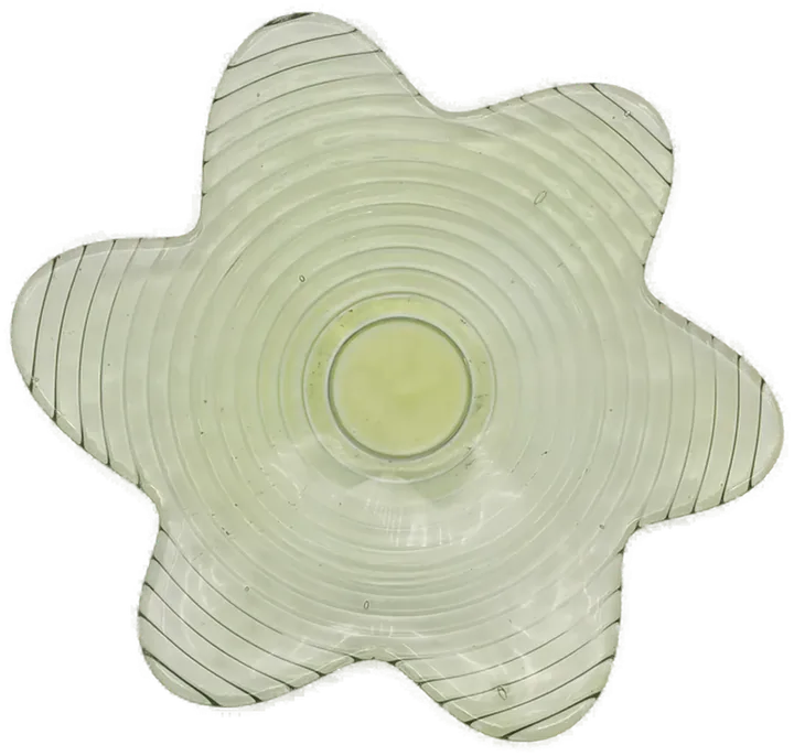 Glasteller in Blumen/ Sternform grün  - Bild 1