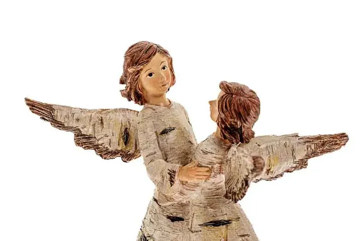 Engelfiguren Kunststoff Birkenoptik Weihnachten - Bild 2