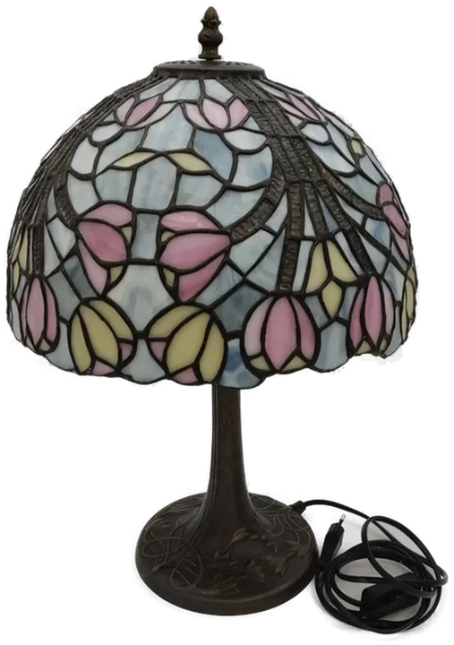Tiffany Tischlampe mit Glasschirm  - Bild 5