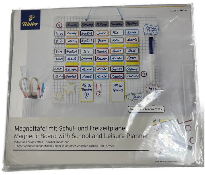 Magnettafel mit Schul und Freizeitplaner inkl. abwaschbarem Stift Tchibo original verpackt 35x30cm - Bild 2