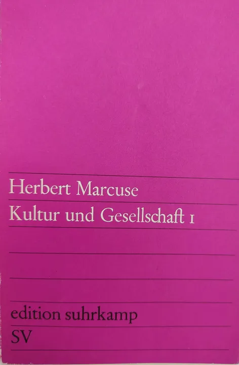 Kultur und Gesellschaft I - Herbert Marcuse - Bild 1