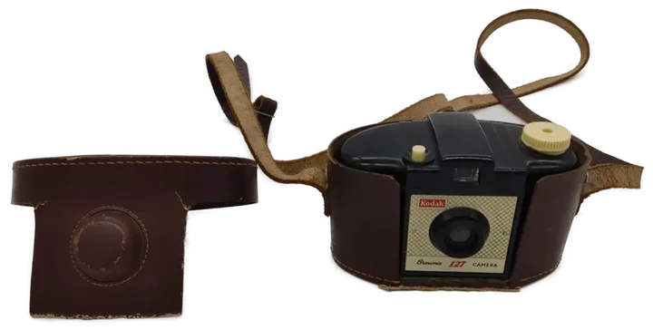 Kodak Camera/Kamera Brownie 127 in Ledertasche - Bild 2