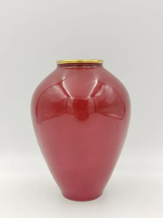 Mitterteich Bavaria Vase rot mit goldenen Details  - Bild 2
