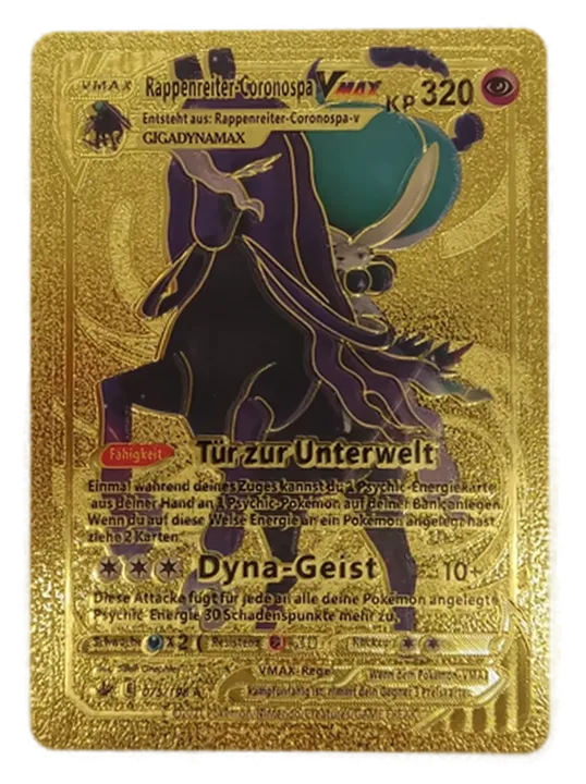  Pokémon Sammelkarte Goldfolie Rappenreiter-Coronospa Vmax - Bild 1