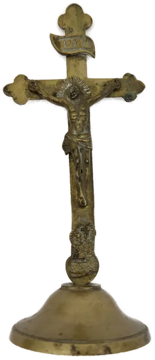 Antikes Standkreuz aus Messing - Bild 4