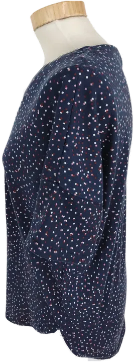 Damen T-Shirt Janina mit V-Ausschnitt und Zipper, blau gemustert, Größe 36 - Bild 3