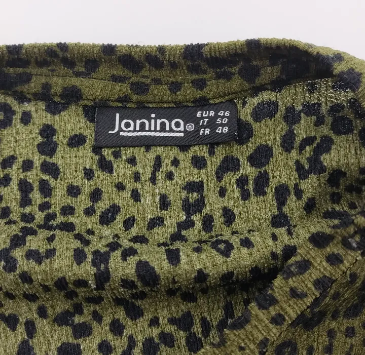 JANINA Damen Kleid grün mit Animalprint - 46 - Bild 4