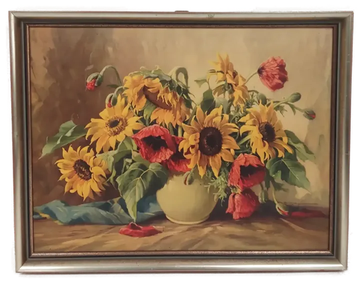Wandgemälde von zerfallenen Blumen in einer Vase  - Bild 1
