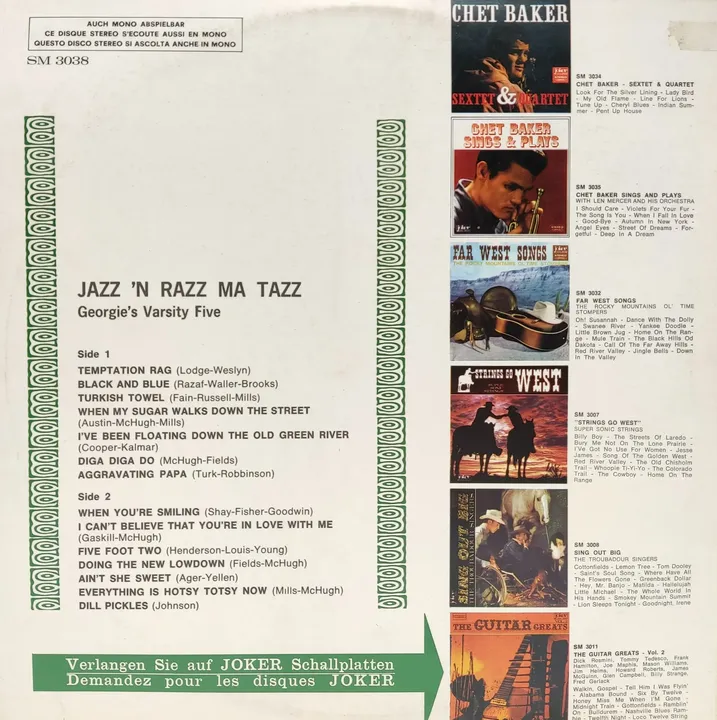 Vinyl LP - Georgie's Varsity Five – Jazz 'n Razz Ma Tazz - Bild 2