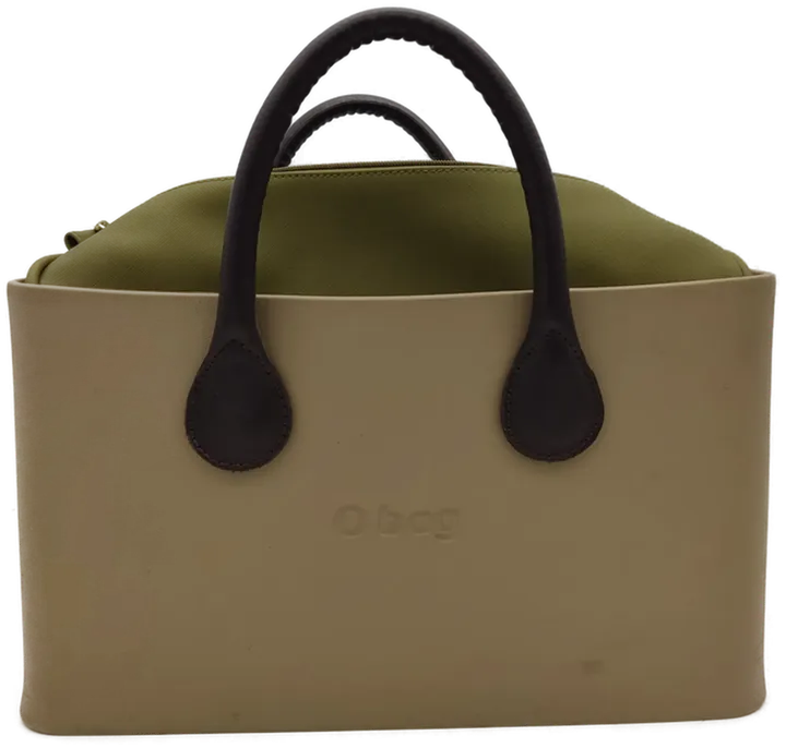O bag Handtasche Damen beige/oliv  - Bild 1