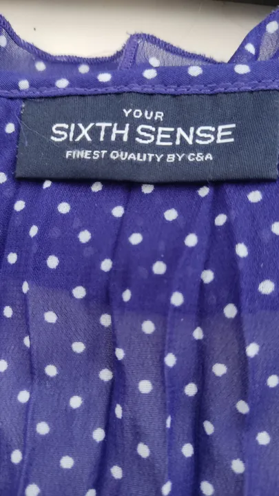 Six Sense by C&A Damen Bluse in blau mit weißen Punkten  - Gr.: 40  - Bild 4