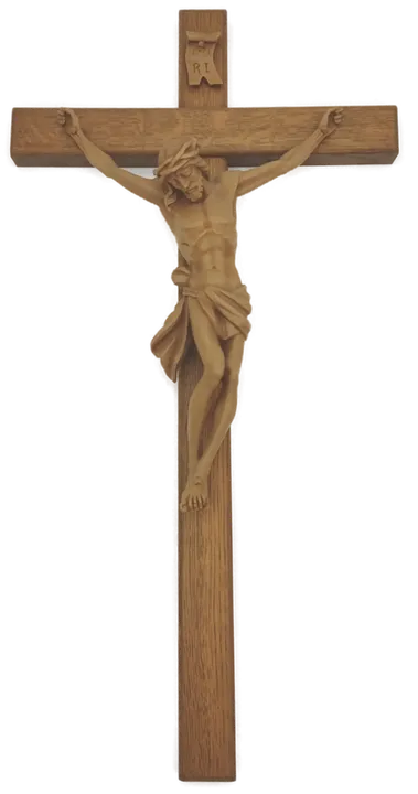 Holzkreuz  Jesus am Kreuz Länge 65 cm - Bild 1
