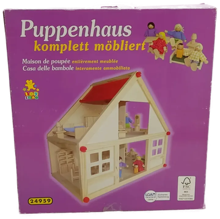  Small Foot Puppenhaus mit Möbeln, 2 Etagen, Rollenspielzeug für Kinder, aus Holz, inkl. Einrichtung, ab 3 Jahren - Bild 8