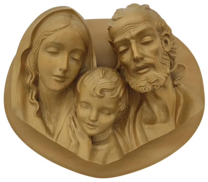 Maria, Josef & Jesus Wandbehang aus Holz / Heiligenfiguren - Bild 1