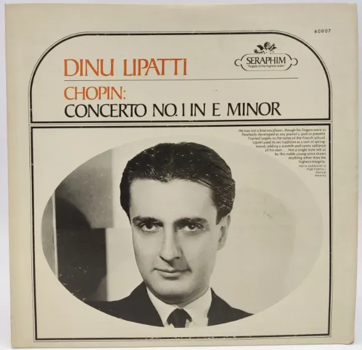 Vinyl LP - Dinu Lipatti - Chopin, Concerto No. 1 in E Minor - Bild 1
