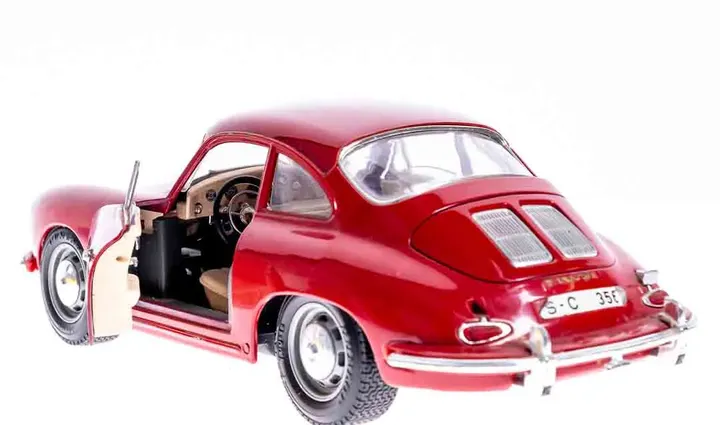 Bburago Modellauto Porsche 356 B rot (1961) 1/18 Druckguss Maßstab - Bild 7