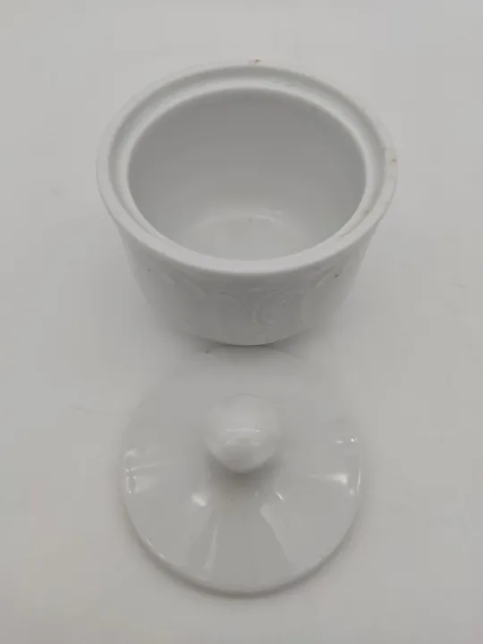 Lilien Porzellan Zuckerdose weiß - Bild 3