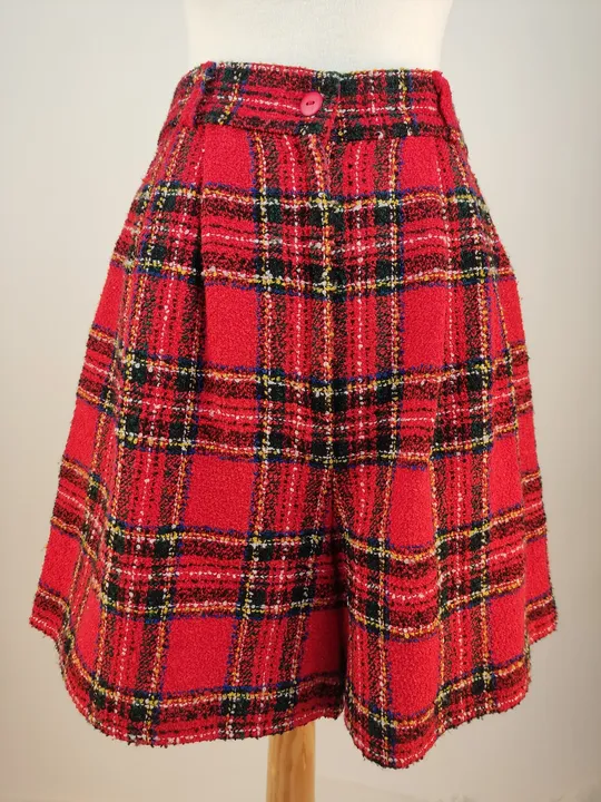 Kurze Damenhose Schottenkaro in rot - Größe: L/40 - Bild 1