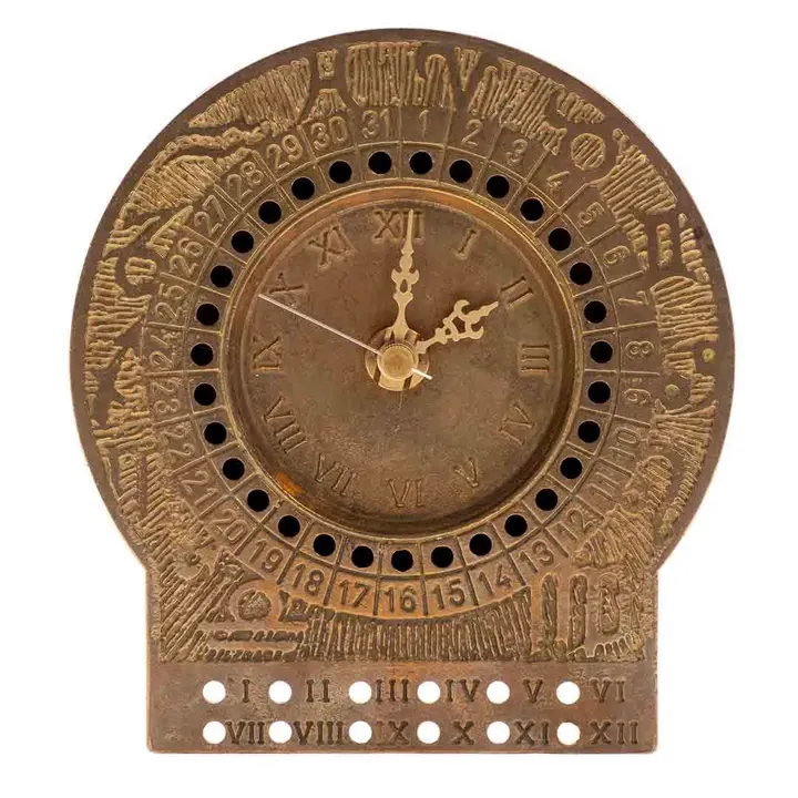 Berendsohn Massive Vintage Messing Tischuhr , Sternzeichen Astrologie - Bild 1