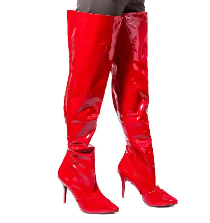 Pleaser Damen Lack Overkneestiefel High Heels Große 47,5 - Bild 1