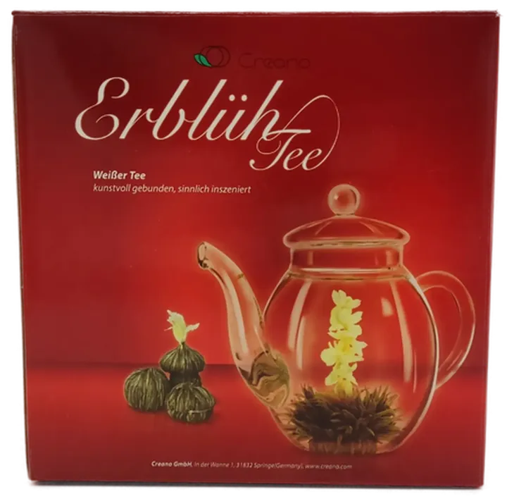 Erblüh-Tee Geschenkset Weißer Tee mit Glaskanne und Schachtel , 6 Variationen Erblüh-Tee Kugeln  - Bild 4