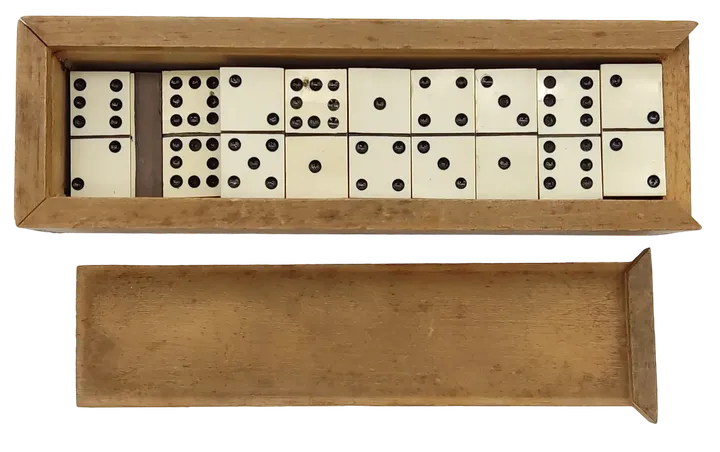 Vintage Domino in Holzschatulle - Bild 1
