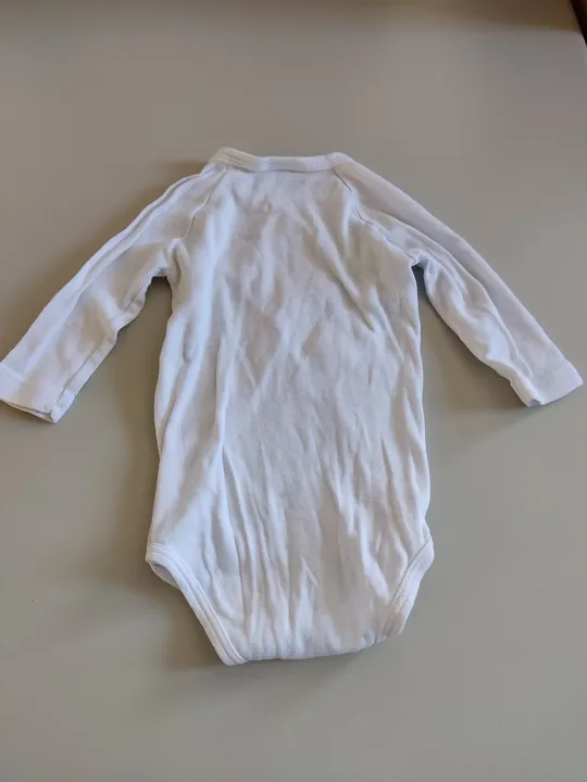 Sanetta Baby Body, langarm, V-Ausschnitt, weiß, Größe 62 - Bild 3