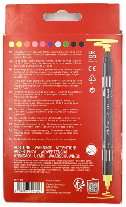 Faber-Castell 10 Neon Doppelfasermaler - Bild 2