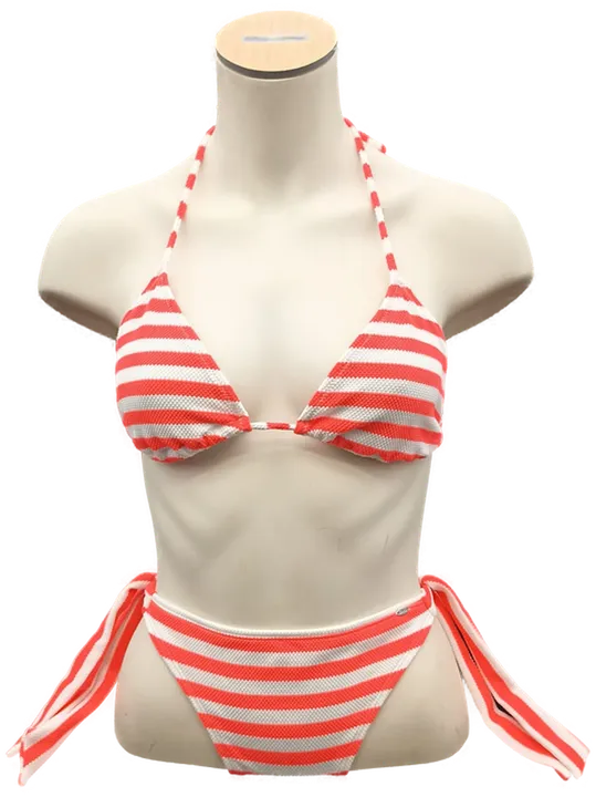 Skiny Triangel-Bikini neon pink/weiß gestreift Gr. 40 - Bild 1
