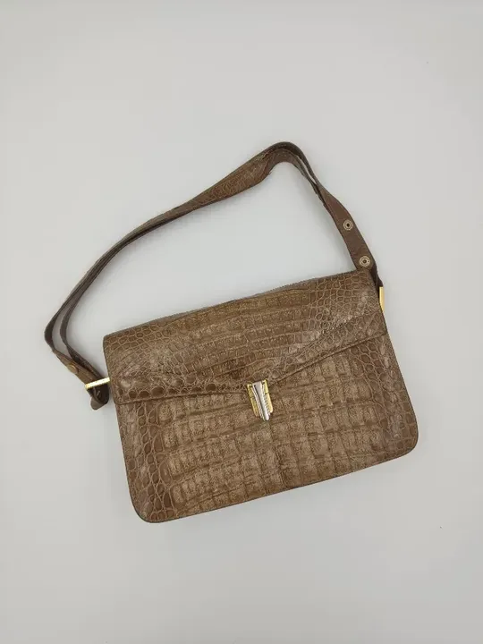 Damen Vintage Handtasche braun Lederoptik - Bild 1