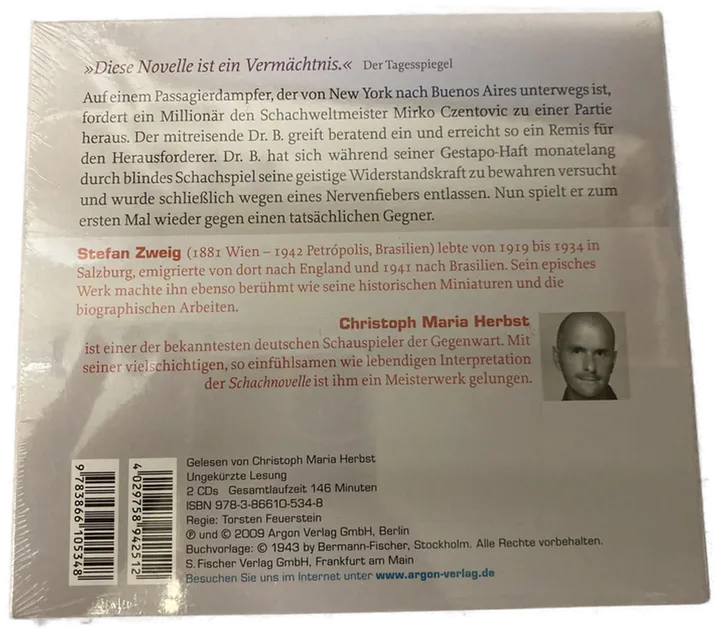 Stefan Zweig - Schachnovelle - CD - Bild 2