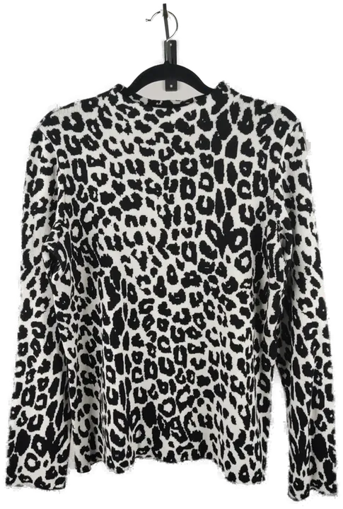 Hallhuber Damen Strickpullover Leopardenmuster schwarz/weiß - XL/42 - Bild 1