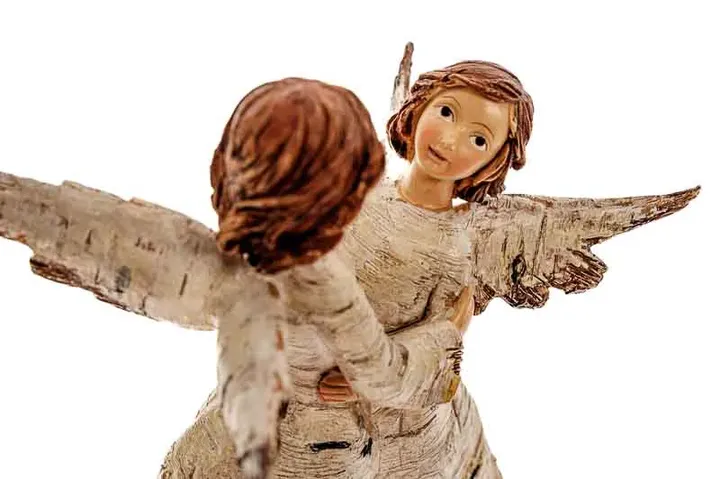 Engelfiguren Kunststoff Birkenoptik Weihnachten - Bild 3