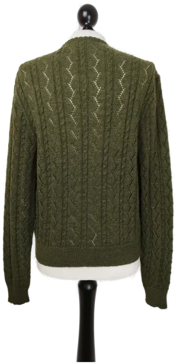 Cardigan aus 100% reiner Schurwolle Gr. S/M in olivgrün  - Bild 5