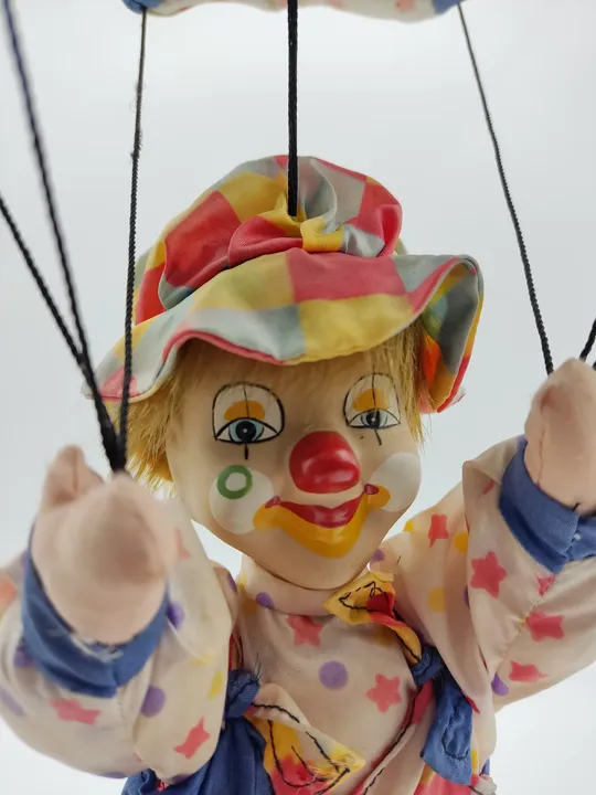 Clown Puppe mit Fallschirm, Porzellan - Bild 2