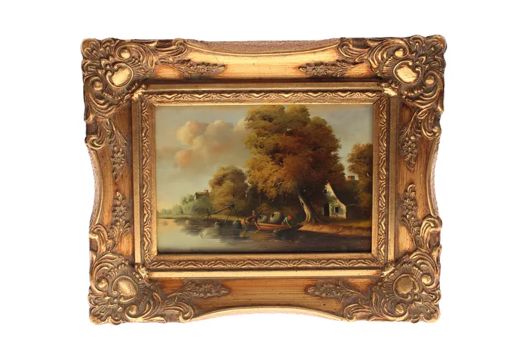 Gemälde – Landschaft am Fluss, signiert „Zodka“ - Bild 1