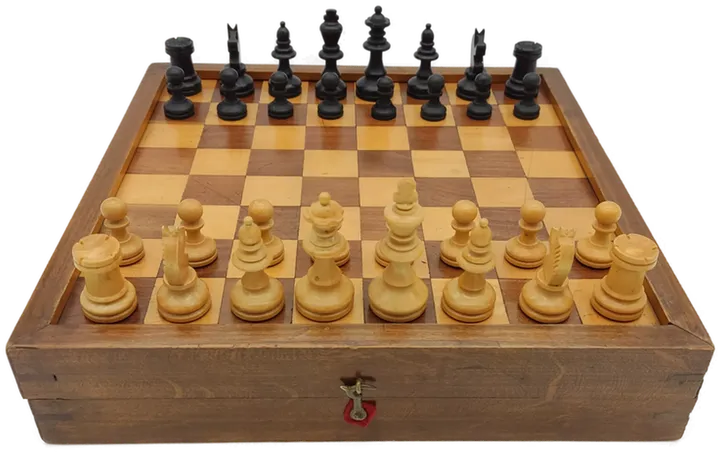  Schach, Backgammon, Mühle, Dame Spielebox aus Holz  - Bild 1