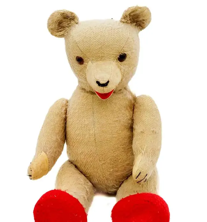 Teddybär Stofftier in braun-rot, Höhe 48cm - Bild 1