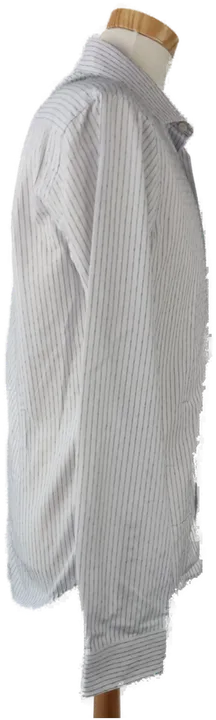 Smog Herrenhemd längsgestreift weiß/violett - M (Slim fit) - Bild 2
