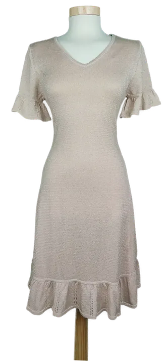Orsay Damen Strickkleid cremefarben mit Glitzer - S/36 - Bild 4
